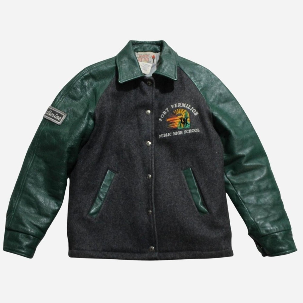 Mens Vintage 80s Skater Streetwear Sportswear Rare Katherine Varsity Jacket